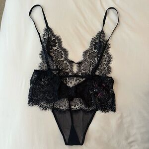 Elegant Black Lace Bodysuit